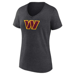 Washington Commanders Women's Primary Team Logo V-Neck T-Shirt - Charcoal discount