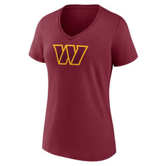 Washington Commanders Women's Primary Team Logo V-Neck T-Shirt - Burgundy discount