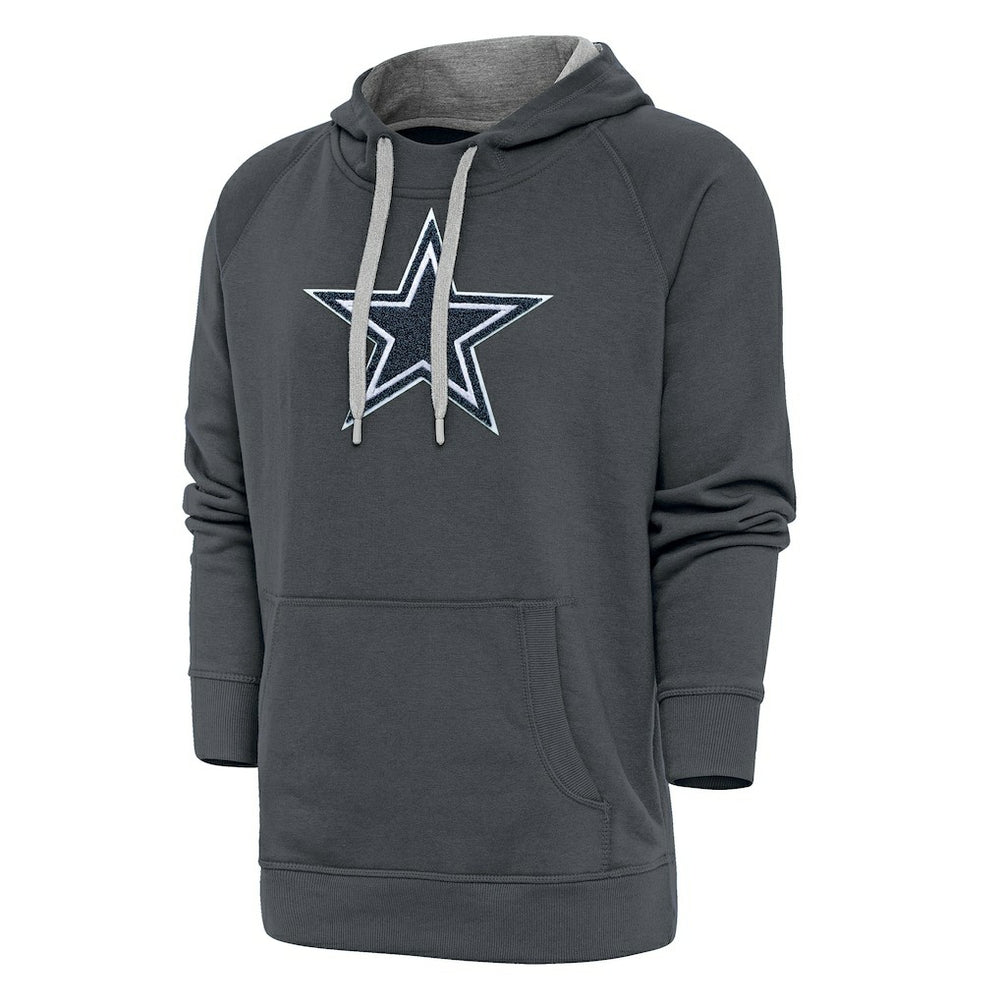 Dallas Cowboys Antigua Victory Chenille Pullover Hoodie - Charcoal sale