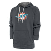 Miami Dolphins Antigua Victory Chenille Pullover Hoodie - Charcoal discount