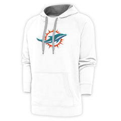 Miami Dolphins Antigua Victory Chenille Pullover Hoodie - White outlet