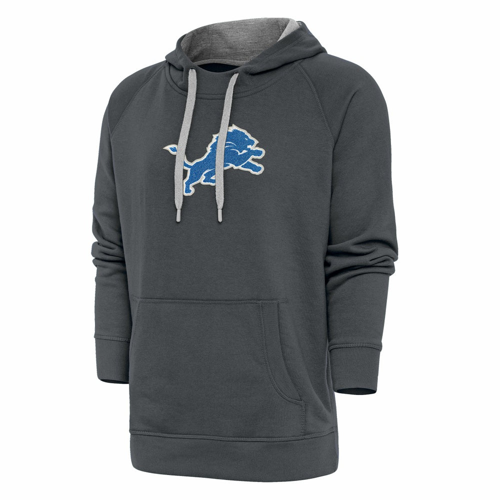 Detroit Lions Antigua Victory Chenille Pullover Hoodie - Charcoal cheap