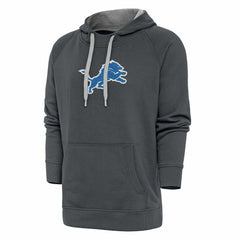 Detroit Lions Antigua Victory Chenille Pullover Hoodie - Charcoal cheap