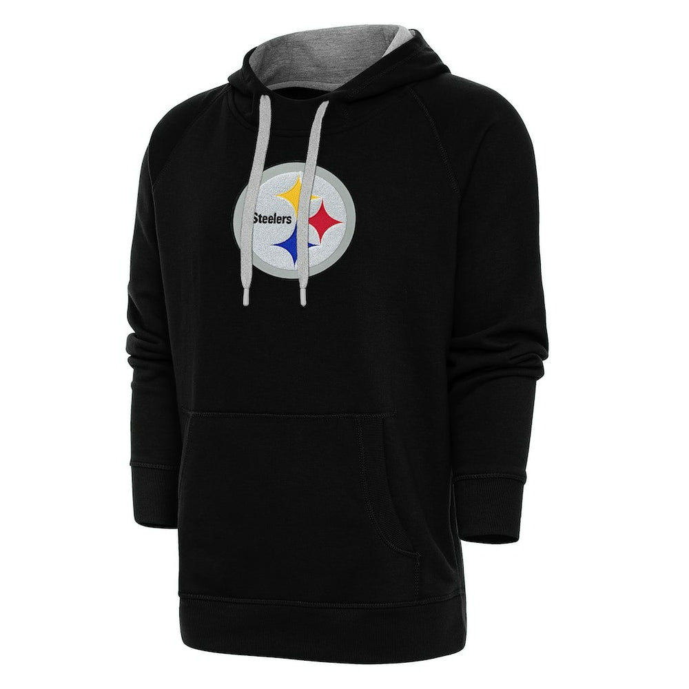 Pittsburgh Steelers Antigua Victory Chenille Pullover Hoodie - Black discount