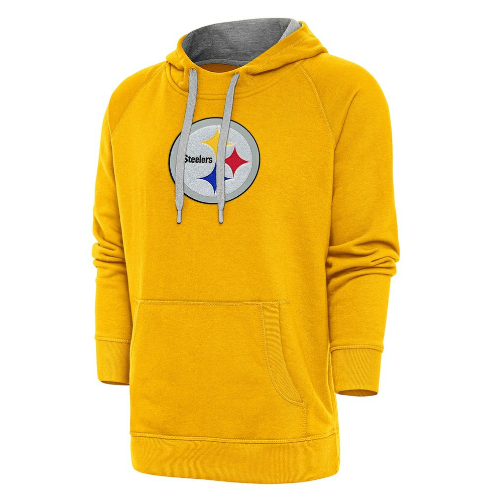 Pittsburgh Steelers Antigua Victory Chenille Pullover Hoodie - Gold for sale