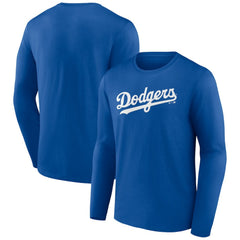 Los Angeles Dodgers Wordmark Long Sleeve T-Shirt - Royal