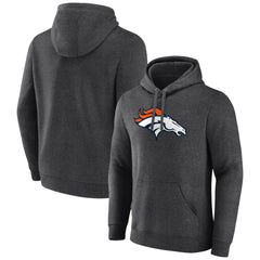 Denver Broncos Primary Team Logo Fitted Pullover Hoodie - Charcoal on sale