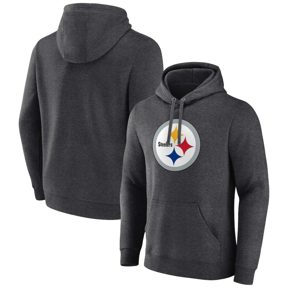 Pittsburgh Steelers Primary Team Logo Fitted Pullover Hoodie - Charcoal on sale