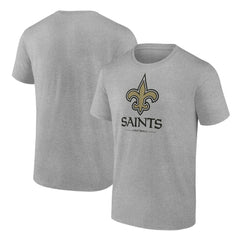 New Orleans Saints Logo Team Lockup T-Shirt - Heather Gray for sale