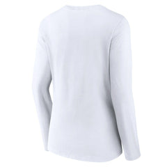 New Orleans Saints Women's Logo Team Lockup Long Sleeve V-Neck T-Shirt - White outlet