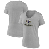 Baltimore Ravens Women's Logo Team Lockup V-Neck T-Shirt - Gray discount