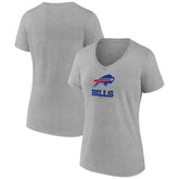 Buffalo Bills Women's Logo Team Lockup V-Neck T-Shirt - Gray cheap