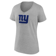 New York Giants Women's Logo Team Lockup V-Neck T-Shirt - Gray for sale