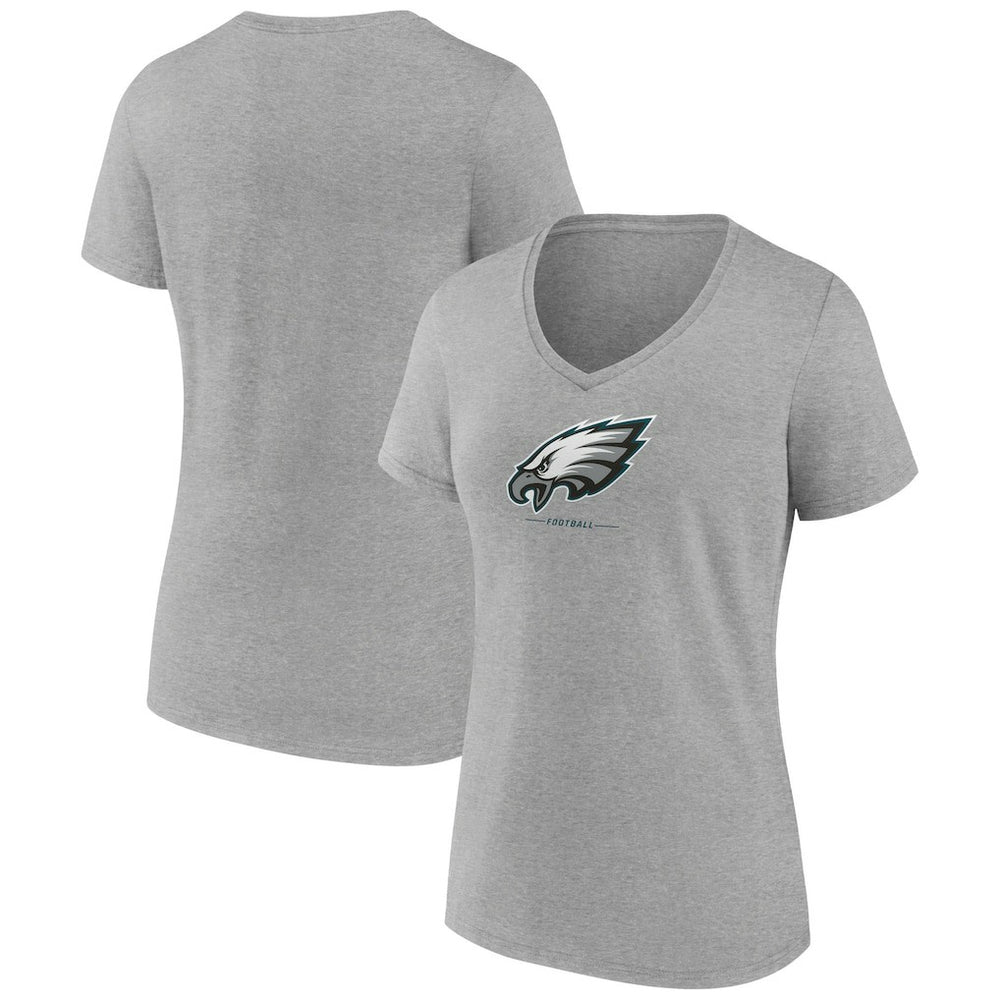 Philadelphia Eagles Women's Logo Team Lockup V-Neck T-Shirt - Gray cheap