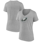 Philadelphia Eagles Women's Logo Team Lockup V-Neck T-Shirt - Gray cheap