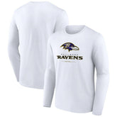 Baltimore Ravens Logo Team Lockup Long Sleeve T-Shirt - White discount
