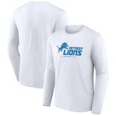 Detroit Lions Logo Team Lockup Long Sleeve T-Shirt - White cheap
