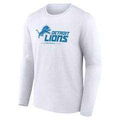 Detroit Lions Logo Team Lockup Long Sleeve T-Shirt - White cheap