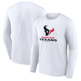 Houston Texans Logo Team Lockup Long Sleeve T-Shirt - White outlet