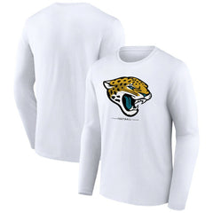 Jacksonville Jaguars Logo Team Lockup Long Sleeve T-Shirt - White discount