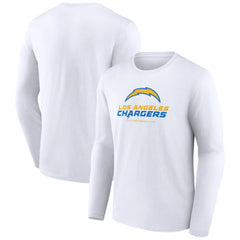Los Angeles Chargers Logo Team Lockup Long Sleeve T-Shirt - White on sale