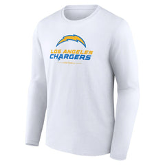 Los Angeles Chargers Logo Team Lockup Long Sleeve T-Shirt - White on sale