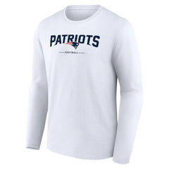 New England Patriots Logo Team Lockup Long Sleeve T-Shirt - White cheap
