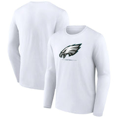 Philadelphia Eagles Logo Team Lockup Long Sleeve T-Shirt - White discount