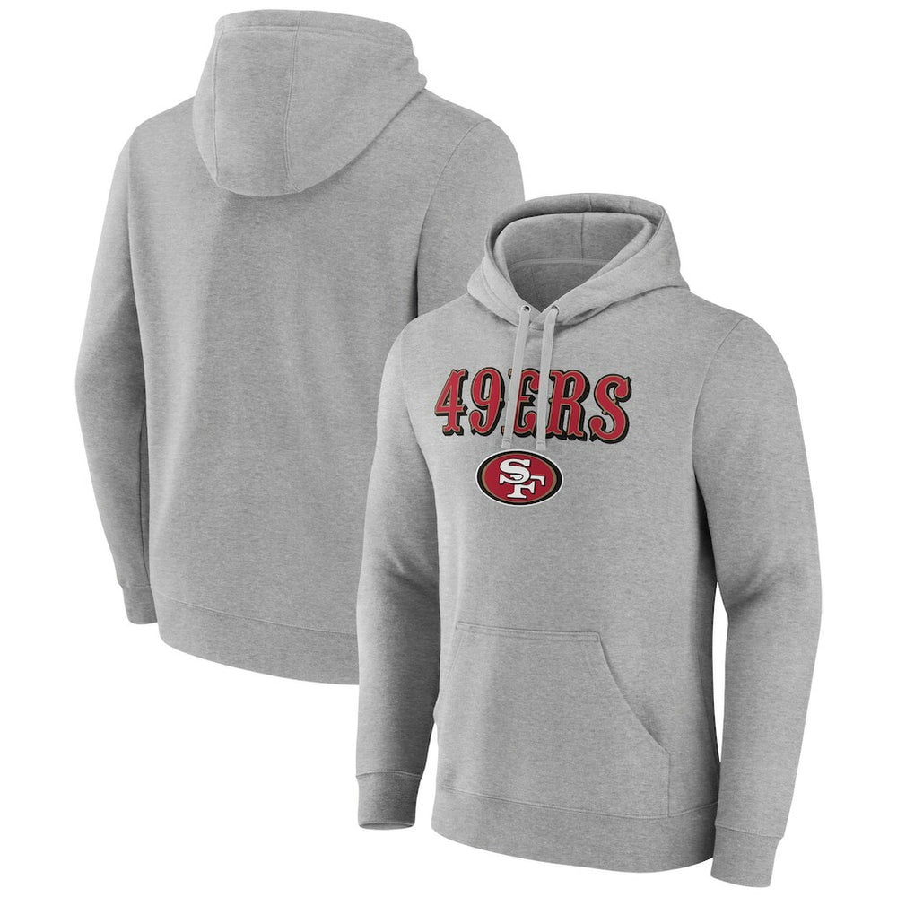 San Francisco 49ers Primary Logo Team Lockup Fitted Pullover Hoodie - Gray discount
