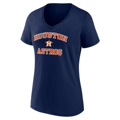 Houston Astros Women's Heart and Soul V-Neck T-Shirt - Navy