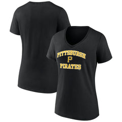 Pittsburgh Pirates Women's Heart and Soul V-Neck T-Shirt - Black