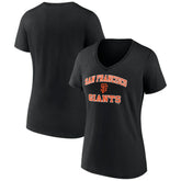 San Francisco Giants Women's Heart and Soul V-Neck T-Shirt - Black