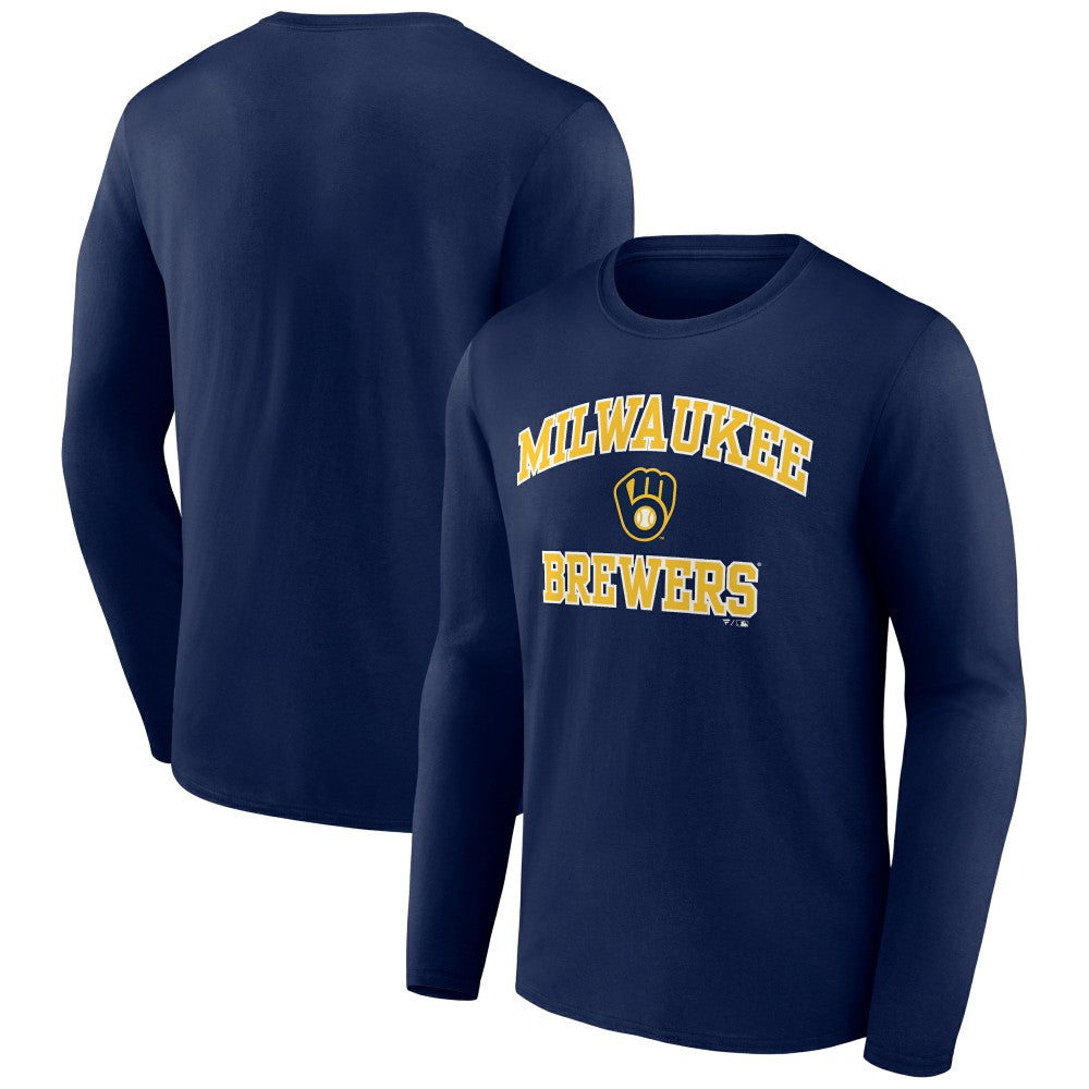 Milwaukee Brewers Heart and Soul Long Sleeve T-Shirt - Navy