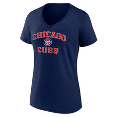 Chicago Cubs Women's Heart and Soul V-Neck T-Shirt - Navy