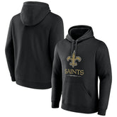New Orleans Saints Logo Team Lockup Fitted Pullover Hoodie - Black sale