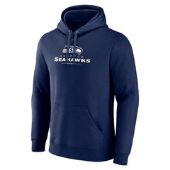 Seattle Seahawks Logo Team Lockup Fitted Pullover Hoodie - Navy outlet