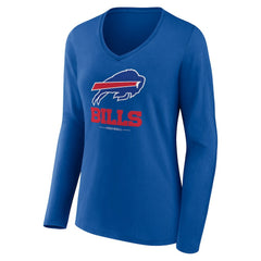 Buffalo Bills Women's Logo Team Lockup Long Sleeve V-Neck T-Shirt - Royal online