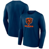 Chicago Bears Logo Team Lockup Long Sleeve T-Shirt - Navy outlet