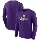 Minnesota Vikings Logo Team Lockup Long Sleeve T-Shirt - Purple cheap