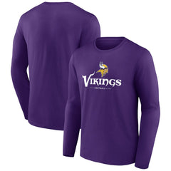 Minnesota Vikings Logo Team Lockup Long Sleeve T-Shirt - Purple cheap