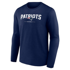 New England Patriots Logo Team Lockup Long Sleeve T-Shirt - Navy sale