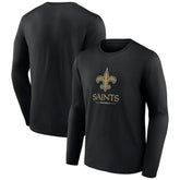 New Orleans Saints Logo Team Lockup Long Sleeve T-Shirt - Black online