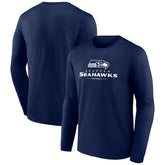 Seattle Seahawks Logo Team Lockup Long Sleeve T-Shirt - College Navy online