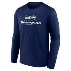 Seattle Seahawks Logo Team Lockup Long Sleeve T-Shirt - College Navy online