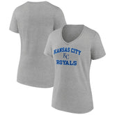 Kansas City Royals Women's Heart and Soul V-Neck T-Shirt - Gray