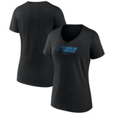 Carolina Panthers Women's Logo Team Lockup V-Neck T-Shirt - Black discount