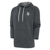 Minnesota Vikings Antigua Metallic Logo Victory Pullover Hoodie - Charcoal on sale