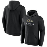 Baltimore Ravens Logo Team Lockup Fitted Pullover Hoodie - Black cheap