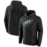 Philadelphia Eagles Logo Team Lockup Fitted Pullover Hoodie - Black for sale