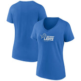 Detroit Lions Women's Logo Team Lockup V-Neck T-Shirt - Blue outlet